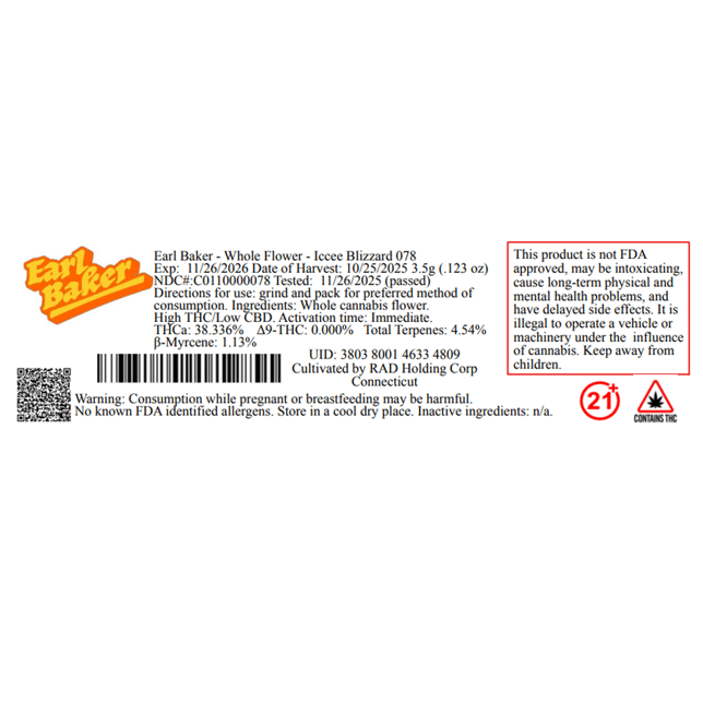 Earl Baker - Iccee Blizzard (I) Flower  C0110000078 - Image 3