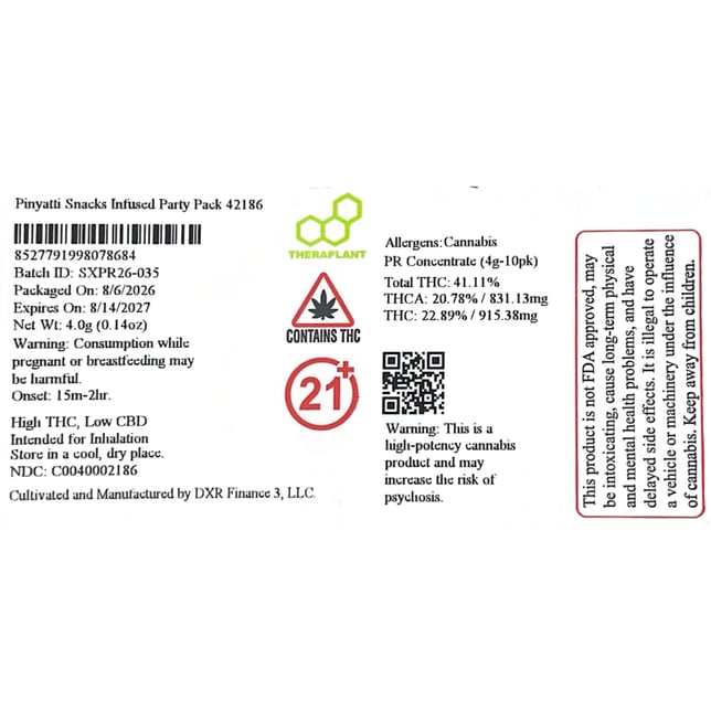 Theraplant - Pinyatti Snacks (S) Infused Shorties 10pk (4g) C0040002186 - Image 2