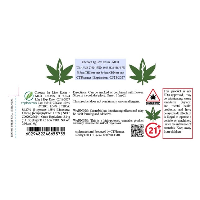 CTPharma  Cheeeez (H) Live Rosin  C0020027624 - Image 2