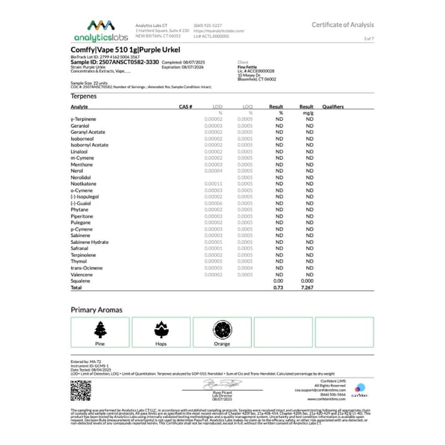 Comffy  Purple Urkle (I) Vape Cartridge  C0140000060 - Image 5