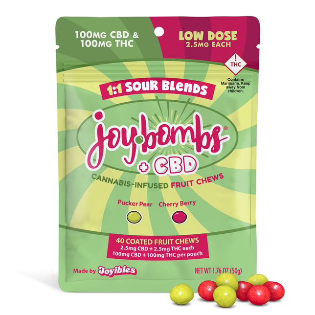 Joy Bombs + CBD 1:1 Sour Blends - 100mg THC (40pk / 2.5mg THC & 2.5mg CBD ea) - Image 2