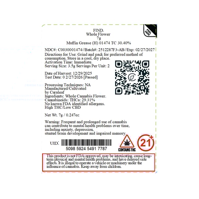 Find - Muffin Grease (H) Flower  C0030001474 - Image 2