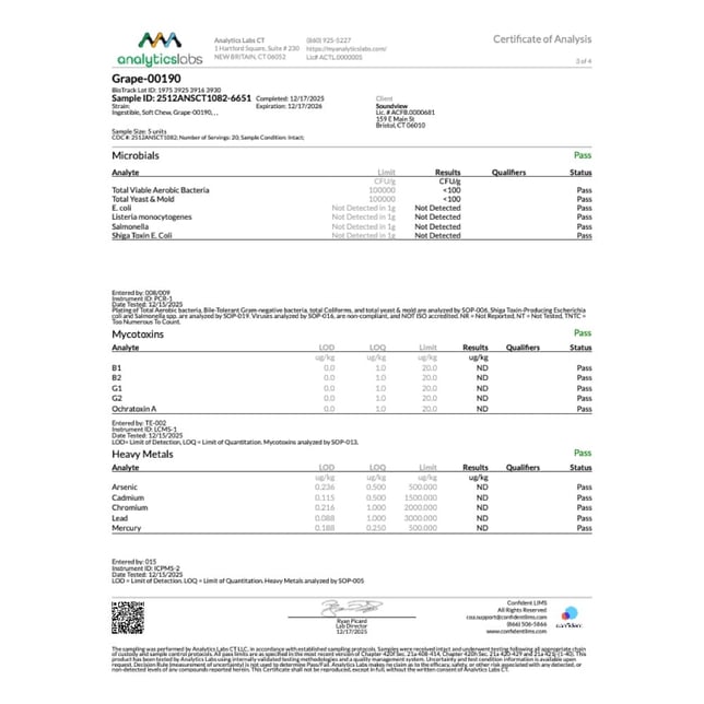 SoundView - G'Night Grape (I) Gummies (4.70mg THC 2.62mg CBN 20pk) C0080000190 - Image 5 SoundView - G'Night Grape (I) Gummies (4.70mg THC 2.62mg CBN 20pk) C0080000190 - Image 5