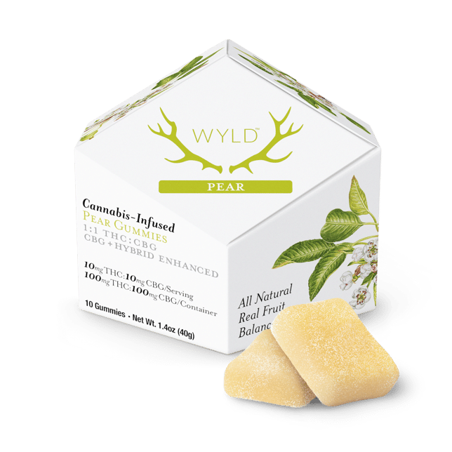 Pear 1:1 CBG + Hybrid Enhanced Gummies | 100mg THC:100mg CBG - Image 1 Pear 1:1 CBG + Hybrid Enhanced Gummies | 100mg THC:100mg CBG - Image 1