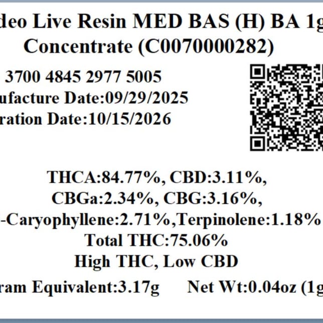 Rodeo Cannabis  BAS (H) Live Resin Badder  C0070000282 - Image 2