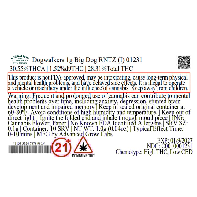 Dogwalkers - RNTZ (I) 1g Pre-Roll 1pk (1g) C0010001231 - Image 2