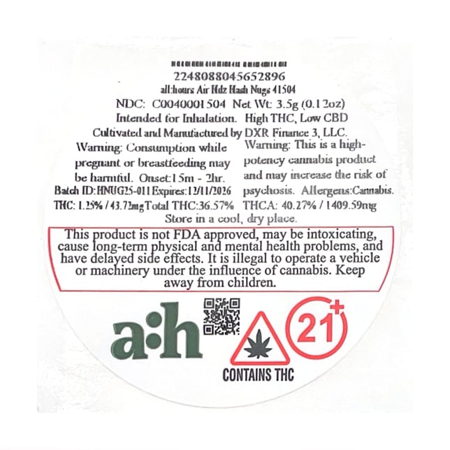 all:hours - Air Hdz (I) Hash Nugs (3.5g) C0040001504 - Image 3