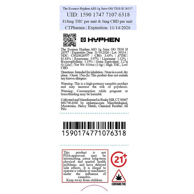 The Essence - Juice OG (H) Hyphen Battery and Pod Bundle (1g) C0020026557 *NP - Image 4