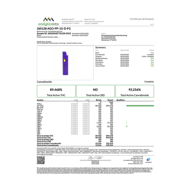Amigos - Papi Purple (I) Live Resin Disposable Vape (1g) C0060000417 - Image 6