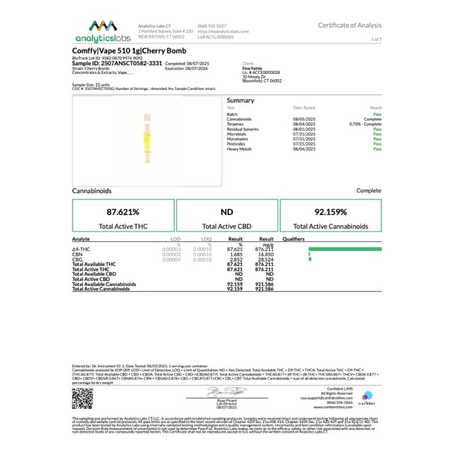Comffy  Cherry Bomb (S) Vape Cartridge  C0140000061 - Image 3