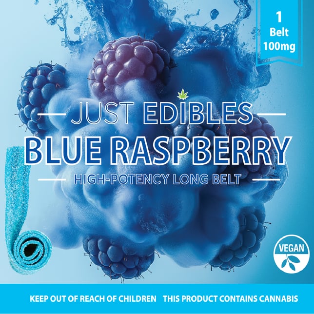 Blue Raspberry Long Belt – (10 Servings | 100mg THC Total) - Image 2