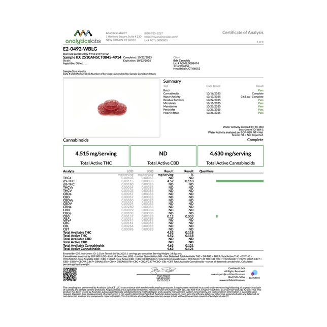 BRIX Cannabis - Wild Berry Lemonade (I) Gummies (4.52mg 20pk) C0101000421 - Image 4