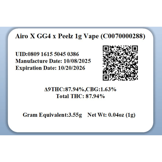 Airo - GG4 x Peelz (H) Liquid Diamonds AiroX Disposable Vape (1g) C0070000288 - Image 2