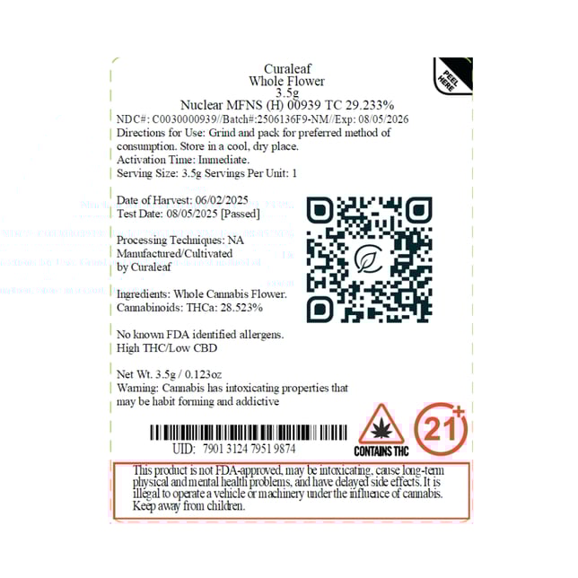 Curaleaf - Nuclear MFNS (H) Flower  C0030000939 - Image 2