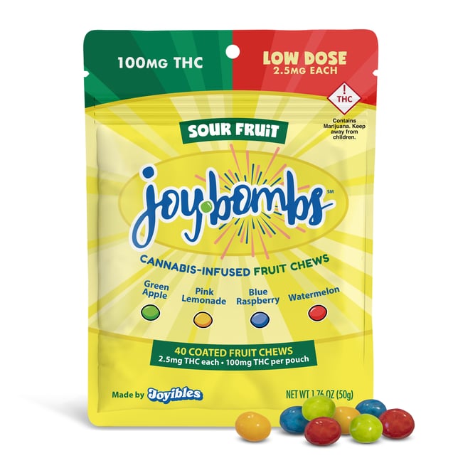Joy Bombs Sour Fruit - 100mg THC (40pk / 2.5mg THC ea) - Image 2