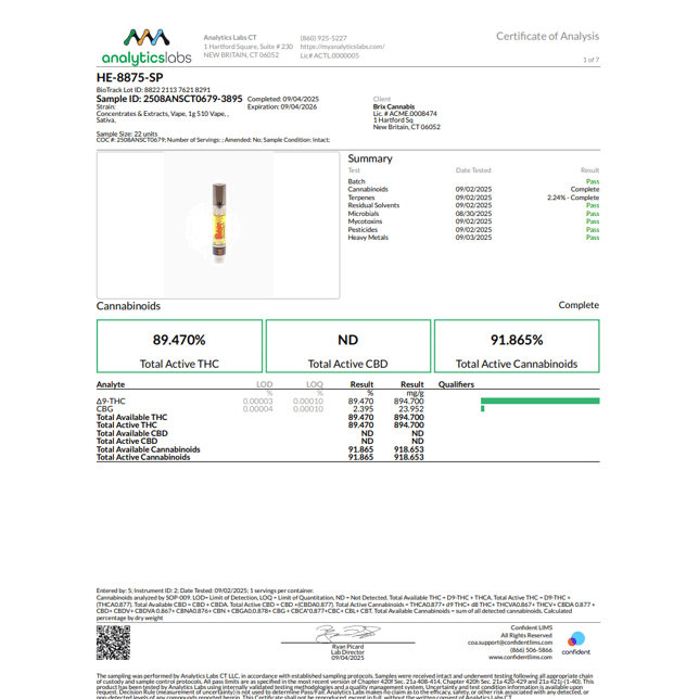 BRIX Cannabis  Soap (S) Vape Cartridge  C0101000357 - Image 3
