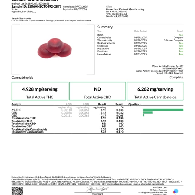 Camino - Midnight Blueberry (I) Gummies (4.93mg THC 1.16mg CBN 20pk) C0060000209 - Image 4