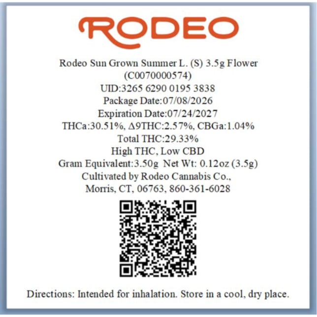 Rodeo Cannabis - Summer L. (S) Flower C0070000574 - Image 2