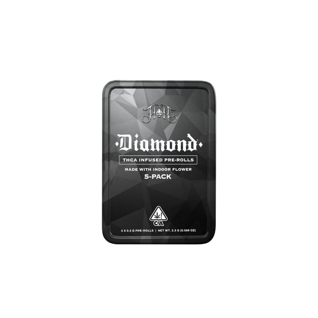 White Fire OG 43 x ZBX Diamond THCA-Infused Pre-Rolls - 2.5G 5-Pack - Image 2