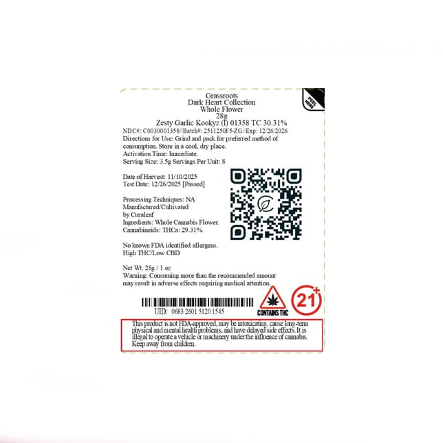 Grassroots - Zesty Garlic Kookyz (I) Flower  C0030001358 - Image 2