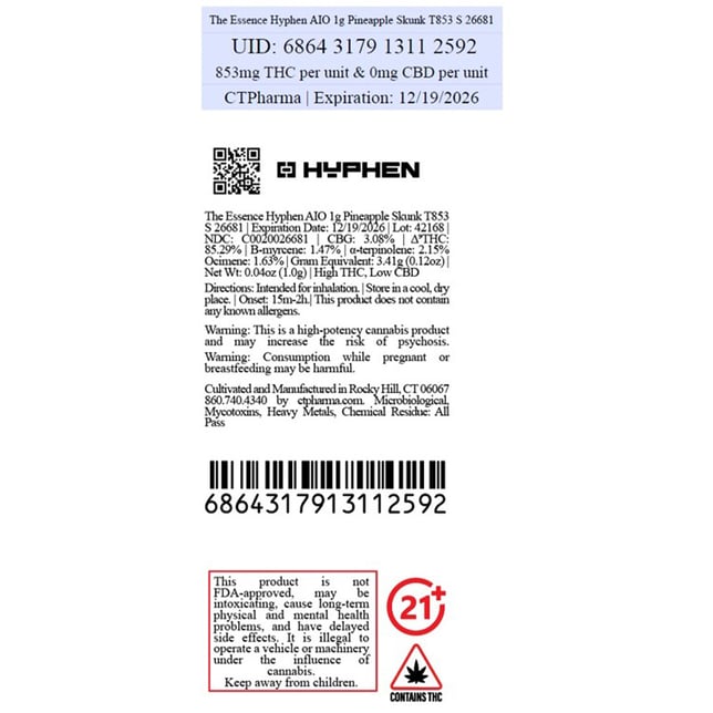 The Essence - Pineapple Skunk (S) Hyphen Battery and Pod Bundle (1g) C0020026681 - Image 3