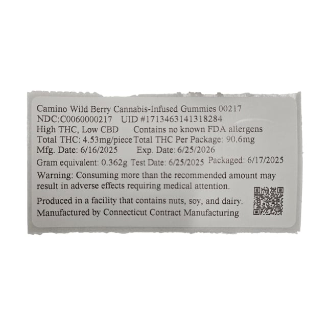 Camino - Wild Berry (I) Gummies (4.53mg 20pk) C0060000217 - Image 3