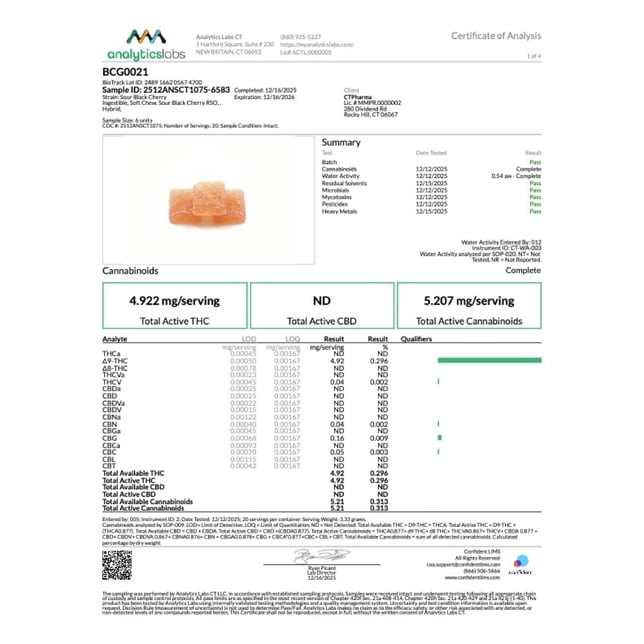 Encore - Sour Black Cherry (H) RSO Gummies (9.84mg 10pk) C0020026670 - Image 3 Encore - Sour Black Cherry (H) RSO Gummies (9.84mg 10pk) C0020026670 - Image 3