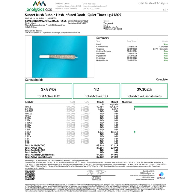 Miss Grass - Sunset Kush (I) BH Infused Pre-Roll 1pk (1g) C0040001609 - Image 3