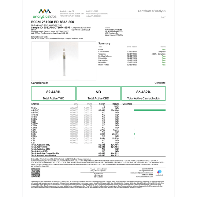 AGL - Bananaconda x Cereal Milk (H) Disposable Vape (0.3g) C0010001167 - Image 4