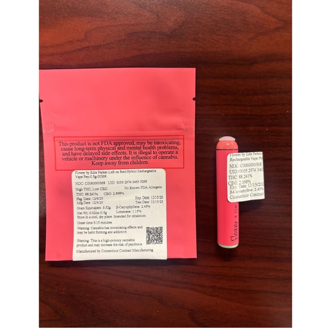 Edie Parker - Left on Red (H) Petal Puffer Disposable (0.5g) C0060000368 - Image 2