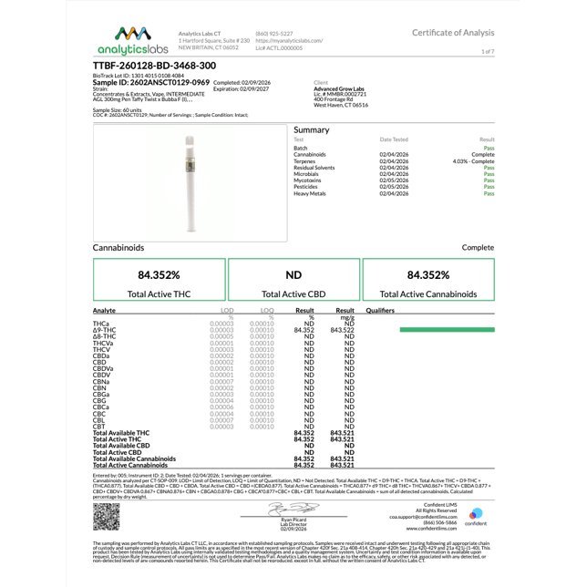AGL - Taffy Twist x Bubba F (I) Disposable Vape (0.3g) C0010001291 - Image 4