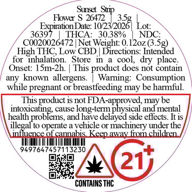 CTPharma - Sunset Strip (S) Flower  C0020026472 - Image 2