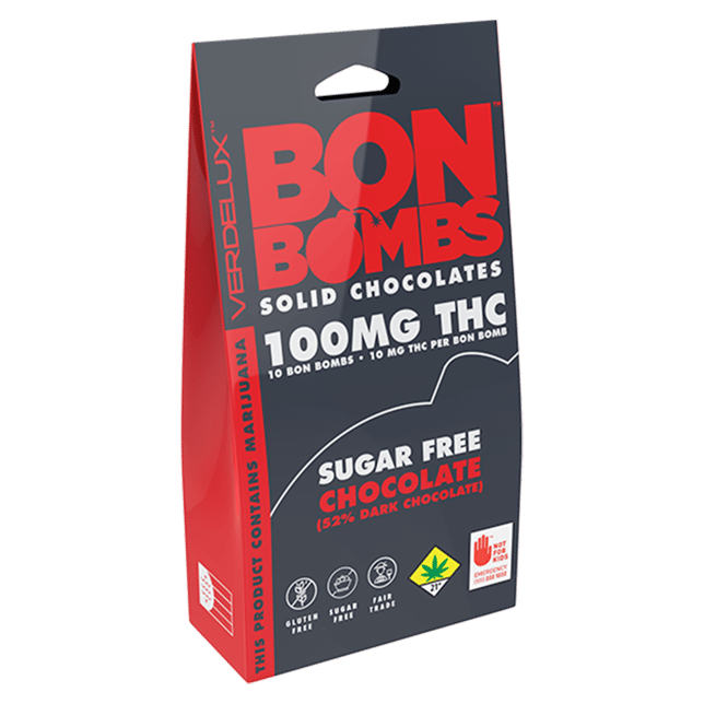 Chocolate BON BOMBS Sugar Free Dark (DOHC) Edibles - 10pk 100mg THC - Image 3 Chocolate BON BOMBS Sugar Free Dark (DOHC) Edibles - 10pk 100mg THC - Image 3