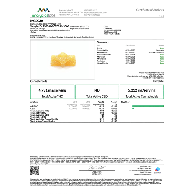 Encore - Sour Mandarin (I) Gummies (9.82mg THC 10.24mg CBD 10pk) C0020025917 - Image 2