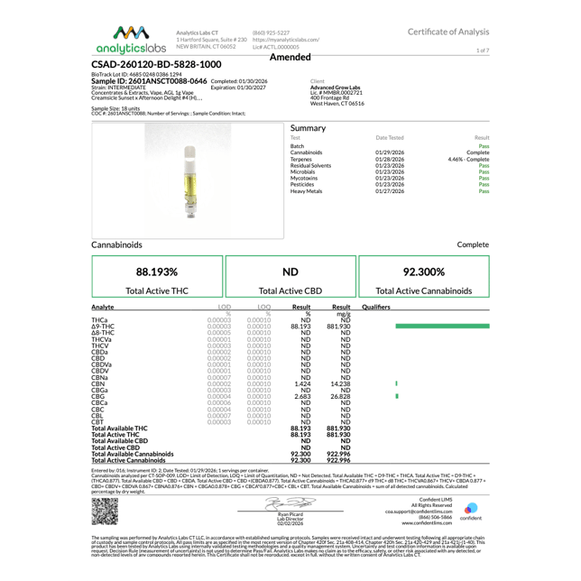 AGL  Creamsicle Sunset x Afternoon Delight #4 (H) Vape Cartridge  C0010001257 - Image 4