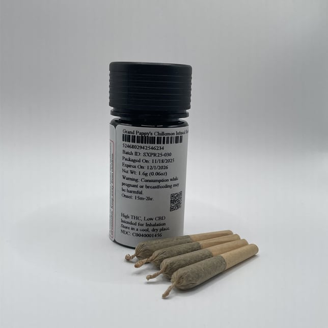 Theraplant - Grand Pappy's Chillemon (S) Infused Shorties 4pk (1.6g) C0040001456 - Image 2