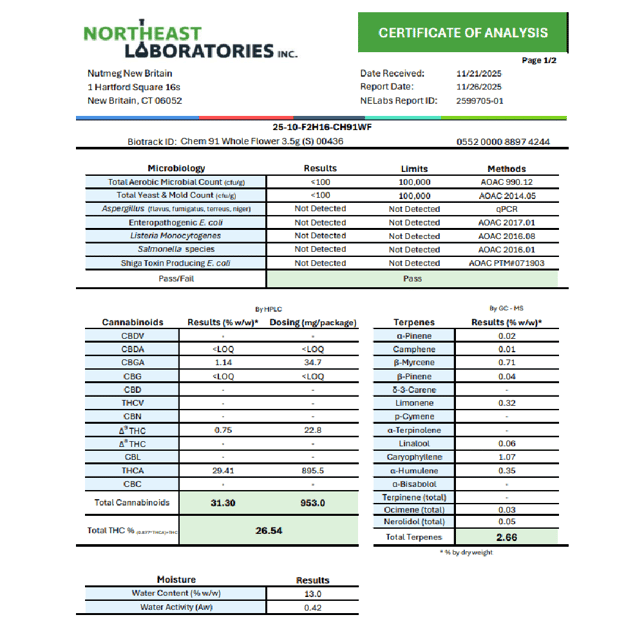 BRIX Cannabis - Chem 91 (S) Flower  C0101000436 - Image 3