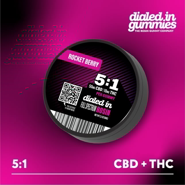 100mg - Balance Rocket Berry 5:1 - Rosin Gummies (10pk) - Image 1