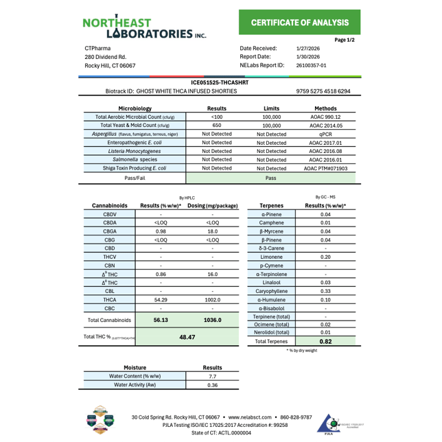 CTPharma - Ghost White (I) THCA Infused Shorties 5pk (2g) C0020026806 - Image 3