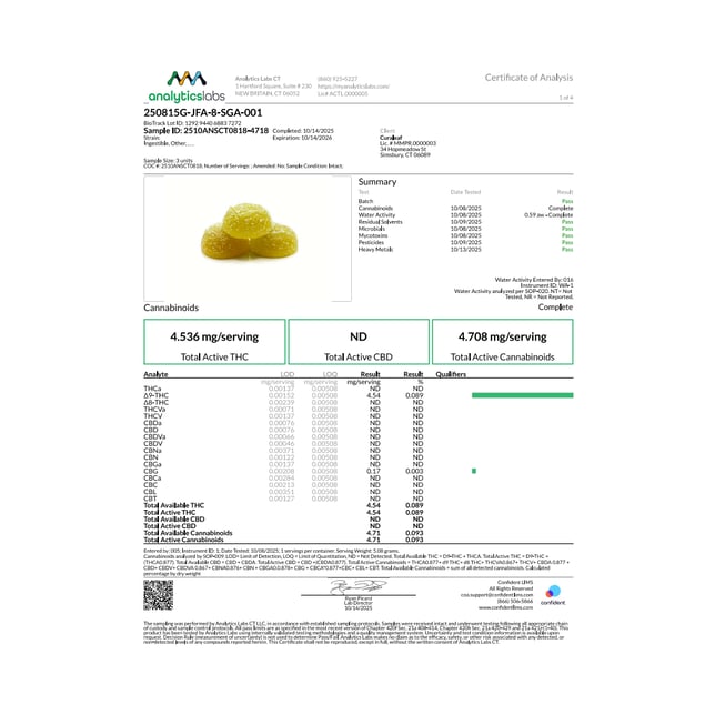 JAMS - Sour Green Apple (H) Fast Acting Jellies (4.54mg 20pk) C0030001118 - Image 3