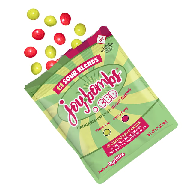 Joy Bombs + CBD 1:1 Sour Blends - 100mg THC (40pk / 2.5mg THC & 2.5mg CBD ea) - Image 3