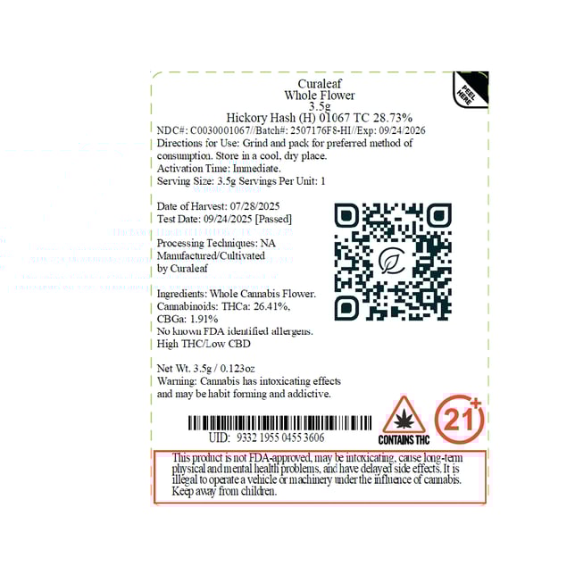 Curaleaf - Hickory Hash (H) Flower C0030001067 - Image 2 Curaleaf - Hickory Hash (H) Flower C0030001067 - Image 2