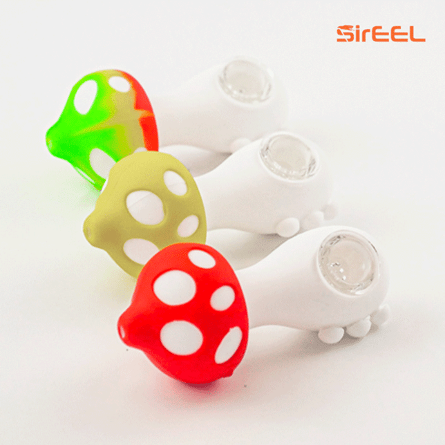 4.5'' Silicone Mushroom Pipe - Assorted - Image 1 4.5'' Silicone Mushroom Pipe - Assorted - Image 1