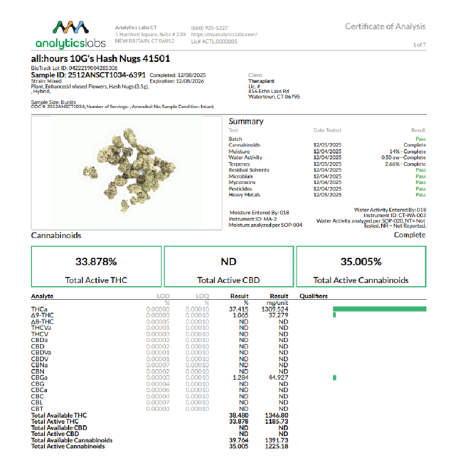 all:hours - 10G's (H) Hash Nugs (3.5g) C0040001501 - Image 4