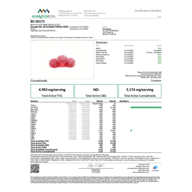 SoundView - Black Cherry (H) Fast Acting Gummies (4.98mg 20pk) C0080000175 - Image 3