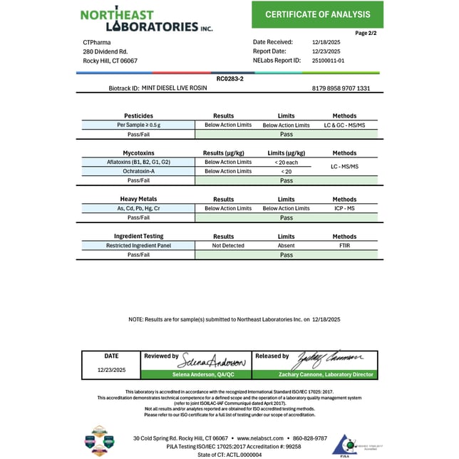 CTPharma  Mint Diesel (H) Live Rosin  C0020026690 - Image 4