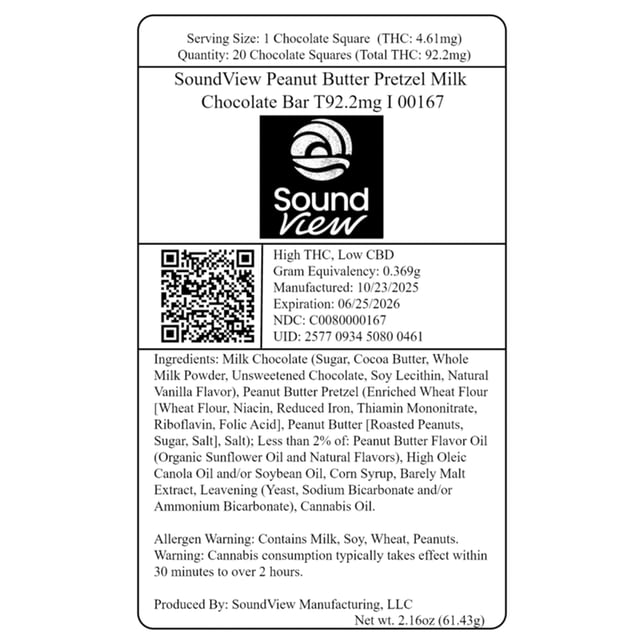 SoundView - Peanut Butter Pretzel (I) Milk Chocolate (4.68mg 20pk) C0080000133 *NP - Image 2