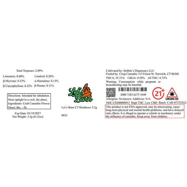 Let's Burn - CT Rainbows (I) Flower  C0200000012 - Image 2