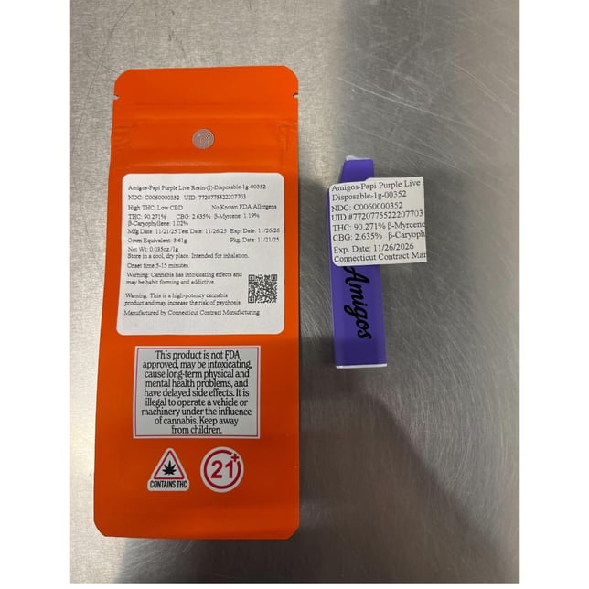 Amigos - Papi Purple (I) Live Resin Disposable Vape (1g) C0060000352 - Image 5 Amigos - Papi Purple (I) Live Resin Disposable Vape (1g) C0060000352 - Image 5