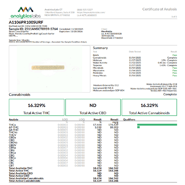 Comffy - Couch Surfer (I) 1g Pre-Roll 1pk (1g) C0140000094 - Image 3